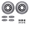 7512-42063 Drilled/Slotted Brake Rotors w/5000 Advanced Brake Pads Kit & Hardware [Silver], Fits Select Mopar, Position: Rear - image 1