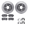 7512-45009 Drilled/Slotted Brake Rotors w/5000 Advanced Brake Pads Kit & Hardware [Silver], 2011-2016 GM, Position: Rear - image 1