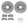 7512-45050 Drilled/Slotted Brake Rotors w/5000 Advanced Brake Pads Kit & Hardware [Silver], 1980-1989 GM, Position: Front - image 1