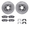7512-45074 Drilled/Slotted Brake Rotors w/5000 Advanced Brake Pads Kit & Hardware [Silver], 1997-2005 GM, Position: Front - image 1