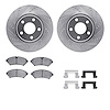 7512-45075 Drilled/Slotted Brake Rotors w/5000 Advanced Brake Pads Kit & Hardware [Silver], 1998-2002 GM, Position: Front - image 1