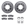7512-46004 Drilled/Slotted Brake Rotors w/5000 Advanced Brake Pads Kit & Hardware [Silver], 2000-2011 GM, Position: Rear - image 1