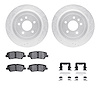 7512-46024 Drilled/Slotted Brake Rotors w/5000 Advanced Brake Pads Kit & Hardware [Silver], 2013-2015 GM, Position: Rear - image 1