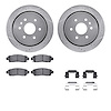 7512-46027 Drilled/Slotted Brake Rotors w/5000 Advanced Brake Pads Kit & Hardware [Silver], 2013-2019 GM, Position: Rear - image 1