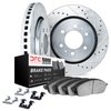 7512-46050 Drilled/Slotted Brake Rotors w/5000 Advanced Brake Pads Kit & Hardware [Silver], 2010-2016 GM, Position: Front - image 2