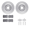 7512-46132 Drilled/Slotted Brake Rotors w/5000 Advanced Brake Pads Kit & Hardware [Silver], 2004-2011 GM, Position: Rear - image 1