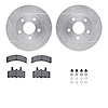 7512-47006 Drilled/Slotted Brake Rotors w/5000 Advanced Brake Pads Kit & Hardware [Silver], 1990-1992 GM, Position: Front - image 1
