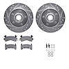 7512-47014 Drilled/Slotted Brake Rotors w/5000 Advanced Brake Pads Kit & Hardware [Silver], 1979-1981 GM, Position: Front - image 1