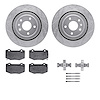 7512-47029 Drilled/Slotted Brake Rotors w/5000 Advanced Brake Pads Kit & Hardware [Silver], 2015-2019 GM, Position: Rear - image 1