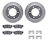 7512-47038 Drilled/Slotted Brake Rotors w/5000 Advanced Brake Pads Kit & Hardware [Silver], 1998-1998 GM, Position: Front - image 1