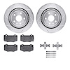 7512-47044 Drilled/Slotted Brake Rotors w/5000 Advanced Brake Pads Kit & Hardware [Silver], Fits Select GM, Position: Rear - image 1