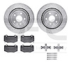 7512-47045 Drilled/Slotted Brake Rotors w/5000 Advanced Brake Pads Kit & Hardware [Silver], Fits Select GM, Position: Rear - image 1