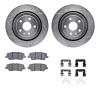 7512-47048 Drilled/Slotted Brake Rotors w/5000 Advanced Brake Pads Kit & Hardware [Silver], 2015-2019 GM, Position: Rear - image 1