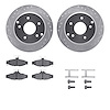7512-47076 Drilled/Slotted Brake Rotors w/5000 Advanced Brake Pads Kit & Hardware [Silver], 1984-1987 GM, Position: Rear - image 1