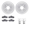 7512-47170 Drilled/Slotted Brake Rotors w/5000 Advanced Brake Pads Kit & Hardware [Silver], 1994-1996 GM, Position: Rear - image 1