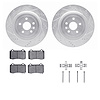 7512-47217 Drilled/Slotted Brake Rotors w/5000 Advanced Brake Pads Kit & Hardware [Silver], Fits Select GM, Position: Rear - image 1