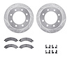 7512-48011 Drilled/Slotted Brake Rotors w/5000 Advanced Brake Pads Kit & Hardware [Silver], 2003-2008 GM, Position: Rear - image 1