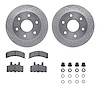7512-48019 Drilled/Slotted Brake Rotors w/5000 Advanced Brake Pads Kit & Hardware [Silver], 1988-2000 GM, Position: Front - image 1