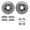 7512-48034 Drilled/Slotted Brake Rotors w/5000 Advanced Brake Pads Kit & Hardware [Silver], 1997-2005 GM, Position: Rear - image 1