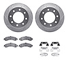 7512-48045 Drilled/Slotted Brake Rotors w/5000 Advanced Brake Pads Kit & Hardware [Silver], 2005-2005 GM, Position: Rear - image 1