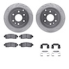 7512-48049 Drilled/Slotted Brake Rotors w/5000 Advanced Brake Pads Kit & Hardware [Silver], 2007-2017 GM, Position: Rear - image 1
