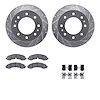 7512-48053 Drilled/Slotted Brake Rotors w/5000 Advanced Brake Pads Kit & Hardware [Silver], Fits Select GM, Position: Rear - image 1
