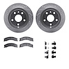 7512-48067 Drilled/Slotted Brake Rotors w/5000 Advanced Brake Pads Kit & Hardware [Silver], 2009-2017 GM, Position: Rear - image 1
