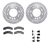 7512-48068 Drilled/Slotted Brake Rotors w/5000 Advanced Brake Pads Kit & Hardware [Silver], 2011-2019 GM, Position: Front - image 1