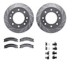 7512-48070 Drilled/Slotted Brake Rotors w/5000 Advanced Brake Pads Kit & Hardware [Silver], 2011-2019 GM, Position: Rear - image 1