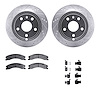7512-48080 Drilled/Slotted Brake Rotors w/5000 Advanced Brake Pads Kit & Hardware [Silver], 2018-2020 GM, Position: Rear - image 1