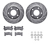 7512-48102 Drilled/Slotted Brake Rotors w/5000 Advanced Brake Pads Kit & Hardware [Silver], 1979-1985 GM, Position: Rear - image 1