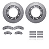7512-48208 Drilled/Slotted Brake Rotors w/5000 Advanced Brake Pads Kit & Hardware [Silver], 1994-2000 GM, Position: Rear - image 1