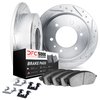 7512-49000 Drilled/Slotted Brake Rotors w/5000 Advanced Brake Pads Kit & Hardware [Silver], 2011-2012 VPG, Position: Rear - image 2