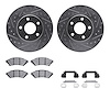 7512-52082 Drilled/Slotted Brake Rotors w/5000 Advanced Brake Pads Kit & Hardware [Silver], 2004-2008 GM, Position: Front - image 1