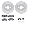 7512-53001 Drilled/Slotted Brake Rotors w/5000 Advanced Brake Pads Kit & Hardware [Silver], 1991-2002 GM, Position: Front - image 1