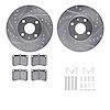 7512-54002 Drilled/Slotted Brake Rotors w/5000 Advanced Brake Pads Kit & Hardware [Silver], 1990-2003 Ford/Lincoln/Mercury/Mazda - image 1
