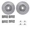 7512-54003 Drilled/Slotted Brake Rotors w/5000 Advanced Brake Pads Kit & Hardware [Silver], 1965-1967 Ford/Lincoln/Mercury/Mazda - image 1