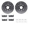 7512-54005 Drilled/Slotted Brake Rotors w/5000 Advanced Brake Pads Kit & Hardware [Silver], 1990-1996 Ford/Lincoln/Mercury/Mazda - image 1