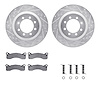 7512-54006 Drilled/Slotted Brake Rotors w/5000 Advanced Brake Pads Kit & Hardware [Silver], 1972-1976 Ford/Lincoln/Mercury/Mazda - image 1