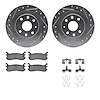 7512-54007 Drilled/Slotted Brake Rotors w/5000 Advanced Brake Pads Kit & Hardware [Silver], 1994-2003 Ford/Lincoln/Mercury/Mazda - image 1