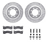 7512-54010 Drilled/Slotted Brake Rotors w/5000 Advanced Brake Pads Kit & Hardware [Silver], 1968-1971 Ford/Lincoln/Mercury/Mazda - image 1