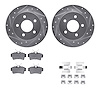 7512-54012 Drilled/Slotted Brake Rotors w/5000 Advanced Brake Pads Kit & Hardware [Silver], 1994-2004 Ford/Lincoln/Mercury/Mazda - image 1