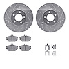 7512-54013 Drilled/Slotted Brake Rotors w/5000 Advanced Brake Pads Kit & Hardware [Silver], 1996-2007 Ford/Lincoln/Mercury/Mazda - image 1