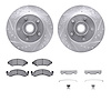7512-54024 Drilled/Slotted Brake Rotors w/5000 Advanced Brake Pads Kit & Hardware [Silver], 1974-1979 Ford/Lincoln/Mercury/Mazda - image 1