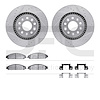 7512-54030 Drilled/Slotted Brake Rotors w/5000 Advanced Brake Pads Kit & Hardware [Silver], 2005-2009 Ford/Lincoln/Mercury/Mazda - image 1