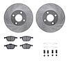 7512-54034 Drilled/Slotted Brake Rotors w/5000 Advanced Brake Pads Kit & Hardware [Silver], 2005-2012 Ford/Lincoln/Mercury/Mazda - image 1