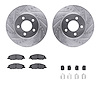 7512-54036 Drilled/Slotted Brake Rotors w/5000 Advanced Brake Pads Kit & Hardware [Silver], 2005-2010 Ford/Lincoln/Mercury/Mazda - image 1