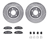 7512-54038 Drilled/Slotted Brake Rotors w/5000 Advanced Brake Pads Kit & Hardware [Silver], 2007-2014 Ford/Lincoln/Mercury/Mazda - image 1