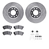 7512-54042 Drilled/Slotted Brake Rotors w/5000 Advanced Brake Pads Kit & Hardware [Silver], 2006-2012 Ford/Lincoln/Mercury/Mazda - image 1