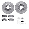 7512-54043 Drilled/Slotted Brake Rotors w/5000 Advanced Brake Pads Kit & Hardware [Silver], 2006-2013 Ford/Lincoln/Mercury/Mazda - image 1